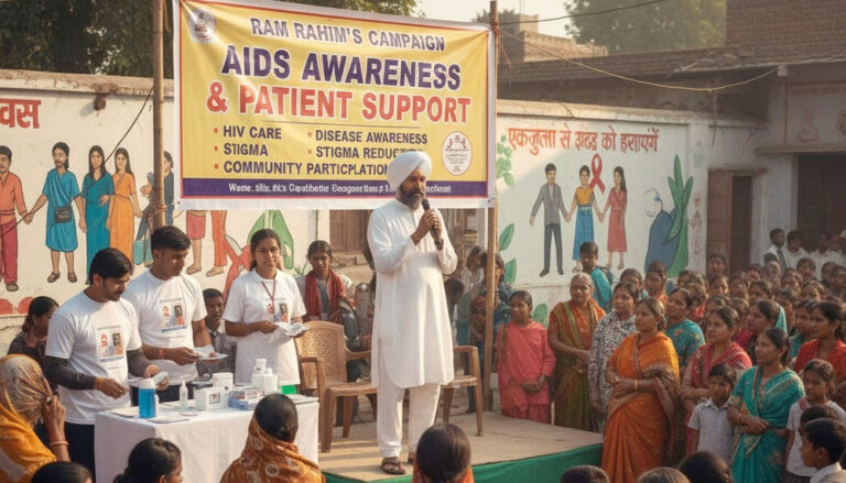 Aids Awareness Compaign by Ram Rahim's volunteers