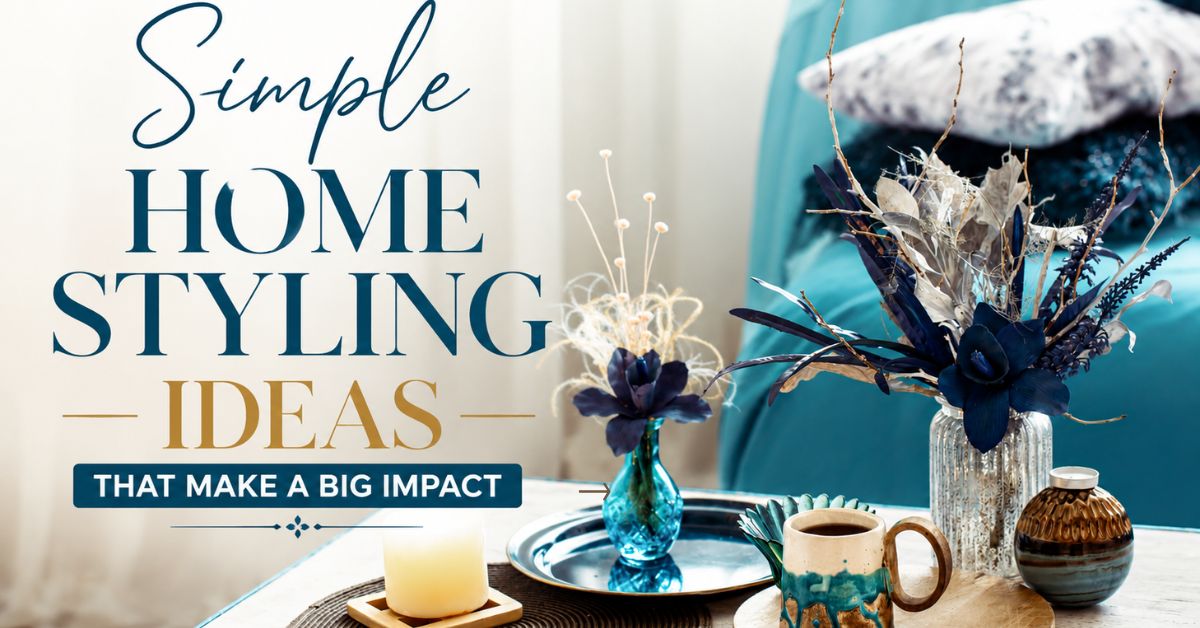 Modern home styling with elegant floral décor, coffee table accessories, soft natural lighting, and stylish minimalist interior design.