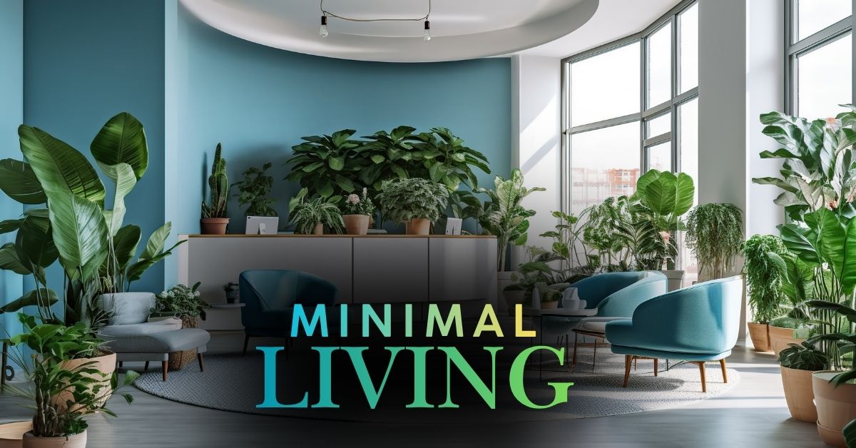 Minimal living interior with indoor plants, modern furniture, natural light, and a calm, clutter-free design.