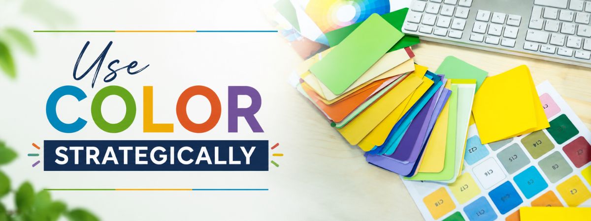 Color swatches and a modern workspace illustrating how strategic color choices enhance home styling, interior design, and visual appeal.