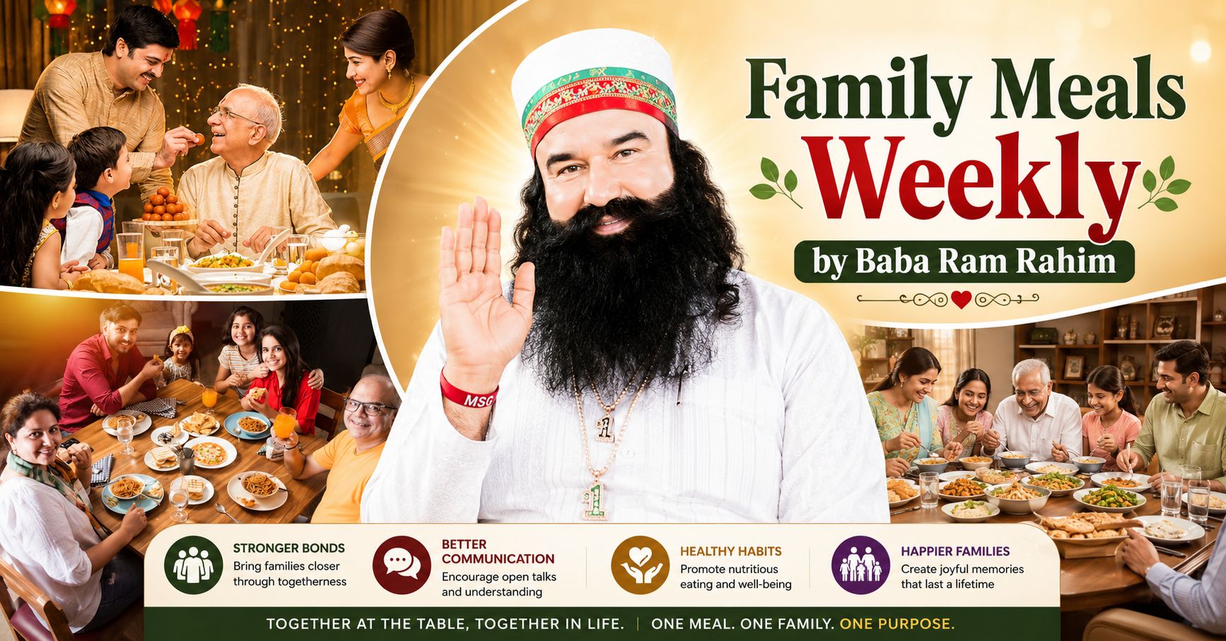 Family Meals Weekly by Baba Ram Rahim featured image highlighting family dining, togetherness, and stronger relationships through shared weekly meals.