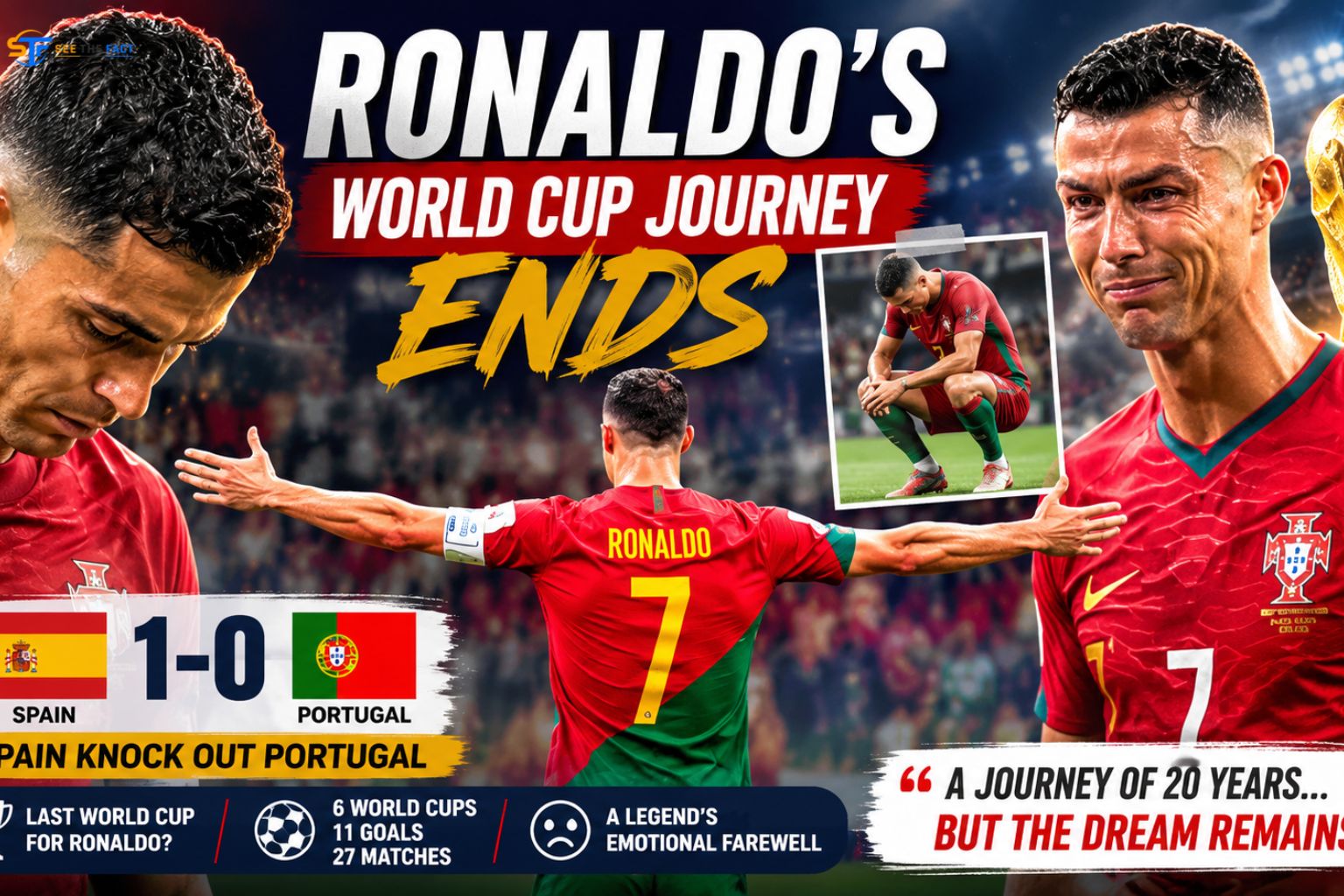 Cristiano Ronaldo’s World Cup Journey Ends as Spain Knock Out Portugal 1-0