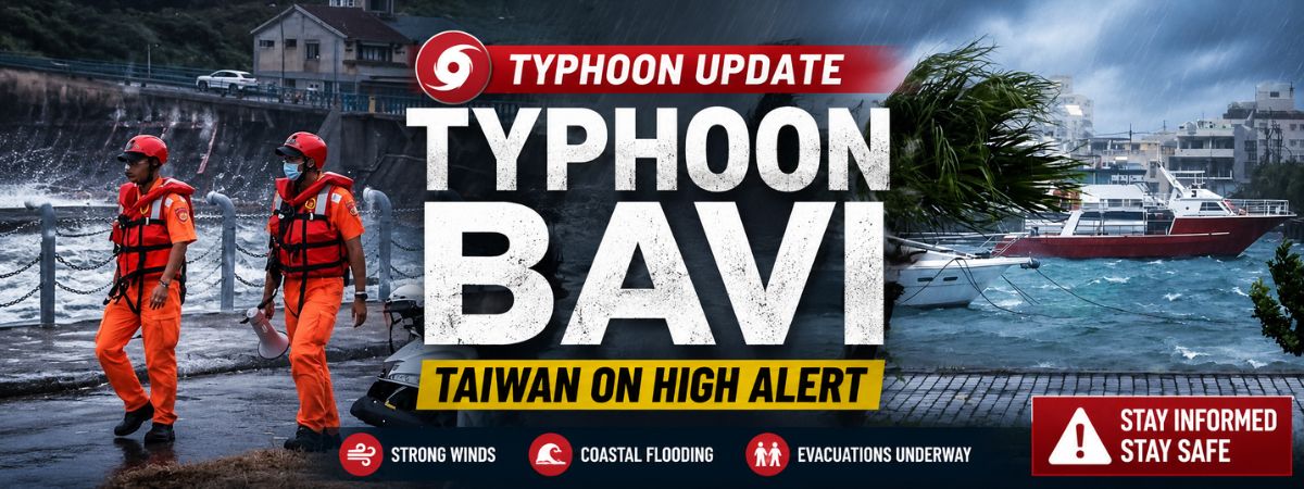 Typhoon Bavi Taiwan on High Alert as Powerful Storm Threatens Coast
