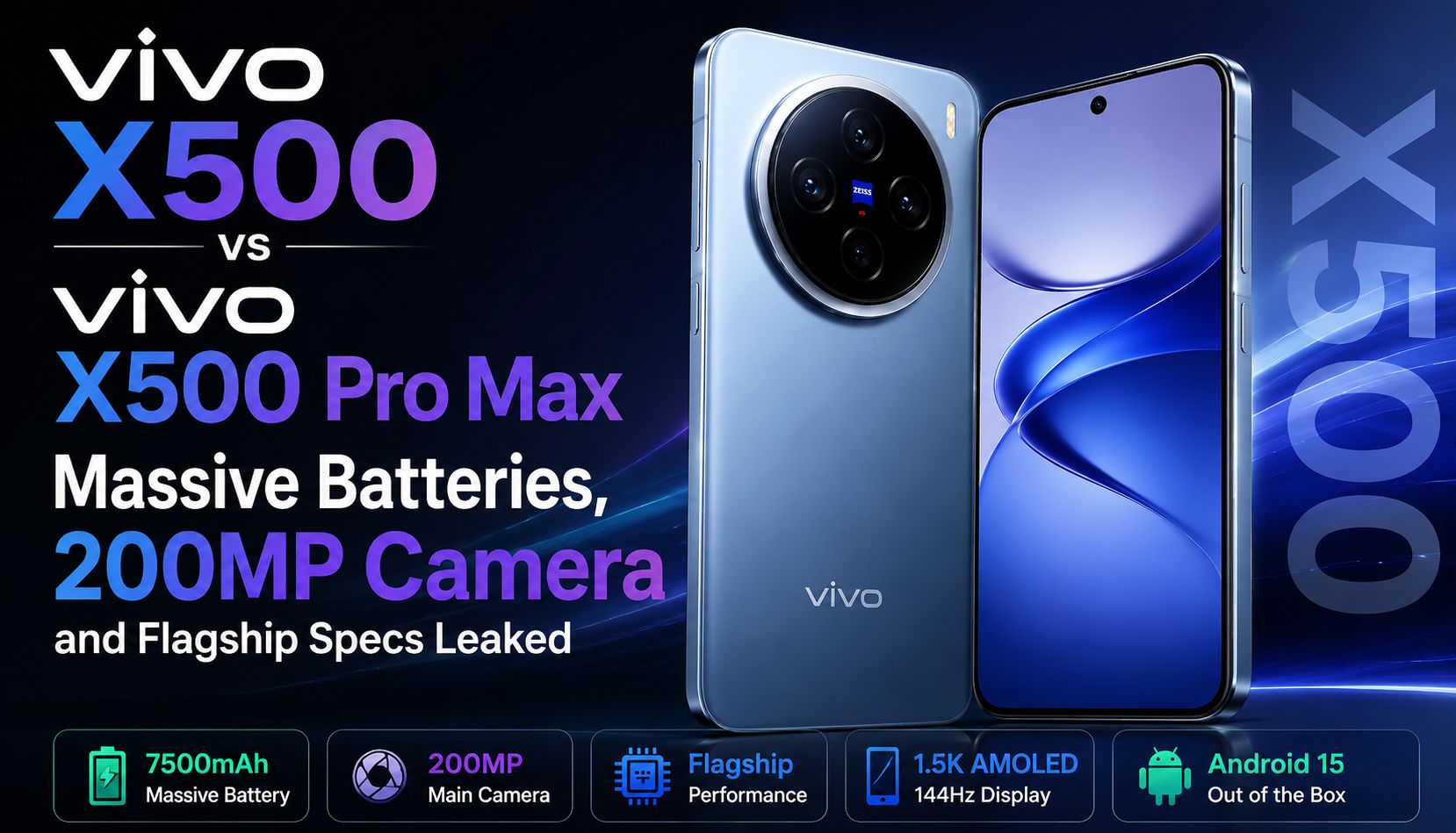 Vivo X500 vs Vivo X500 Pro Max: Massive Batteries, 200MP Camera and Flagship Specs Leaked