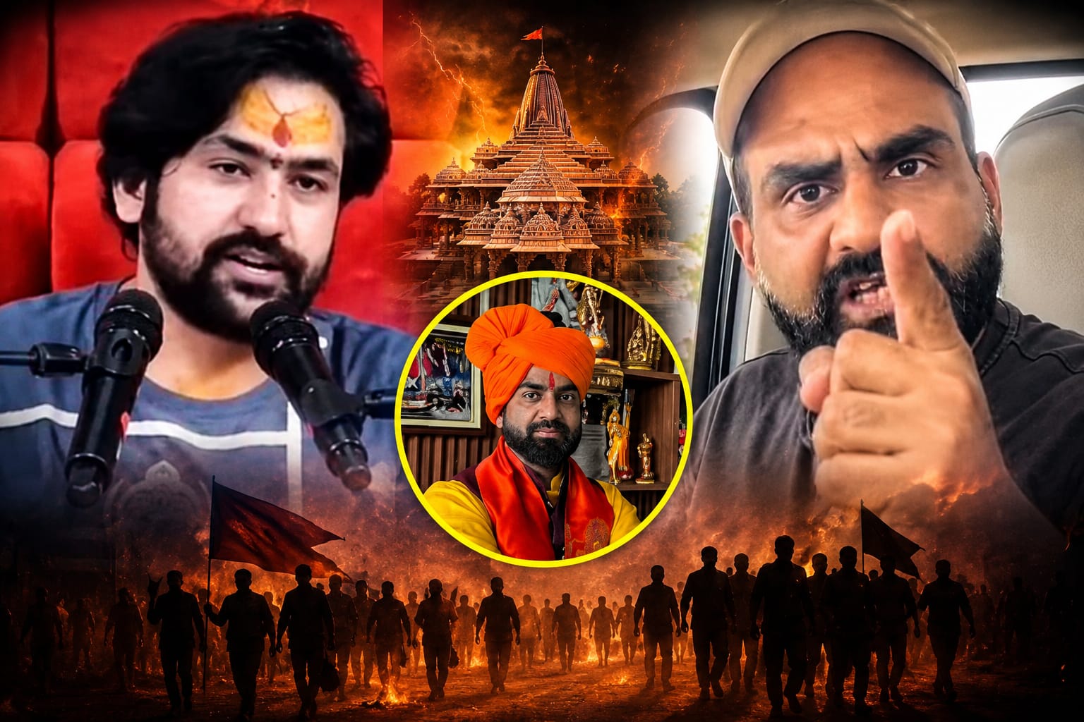 Featured image showing Dhirendra Shastri and Nitish Soni amid a fresh controversy over claims regarding temple donations and alleged threats.