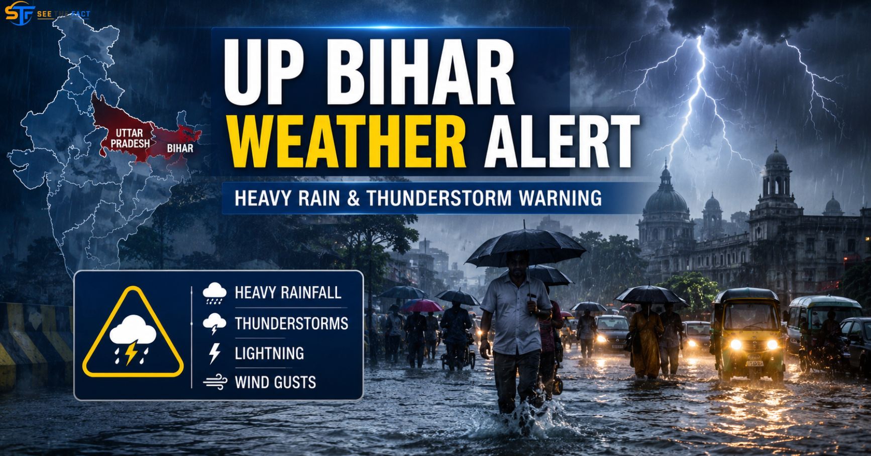 UP Bihar Weather Alert: IMD Heavy Rain, Thunderstorm Warning